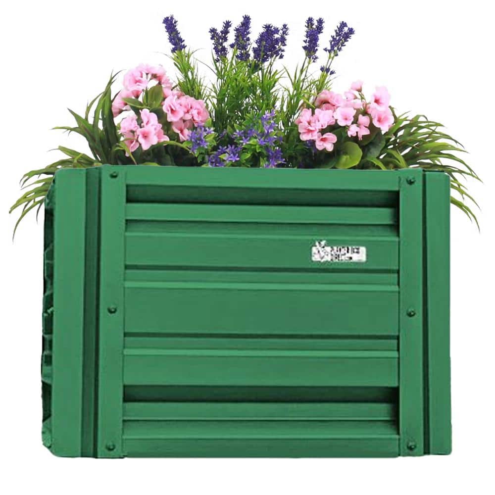 24" Square Emerald Green Galvalume Steel Planter Box