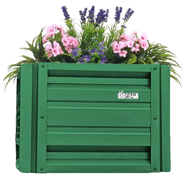 ALL METAL WORKS 24 inch by 24 inch Square Emerald Green Metal Planter Box