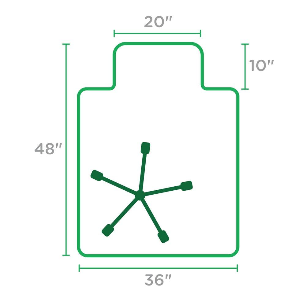 Clear Vinyl Rectangle Office Chair Mat with Lip, 36" x 48"
