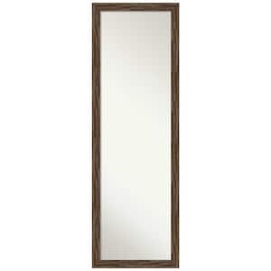 Regis Barnwood Mocha Narrow 16.62 in. x 50.62 in. Modern Rectangle Full Length Framed On the Door Mirror