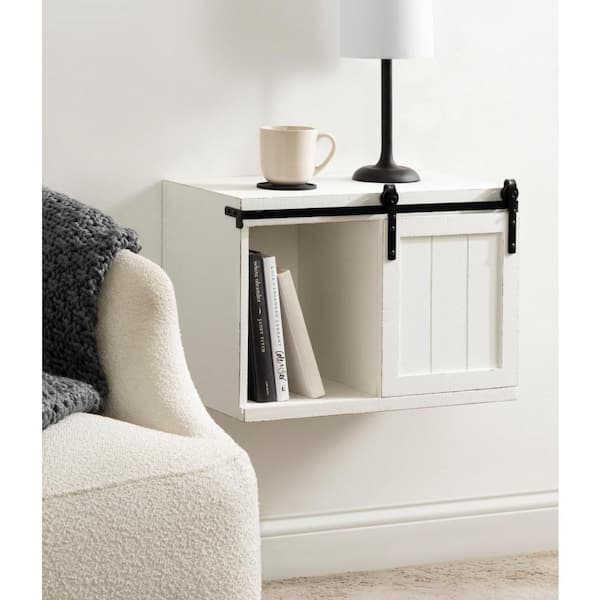 Kate and Laurel Cates 20 in. White Rectangle Wood Veneer/MDF End Table