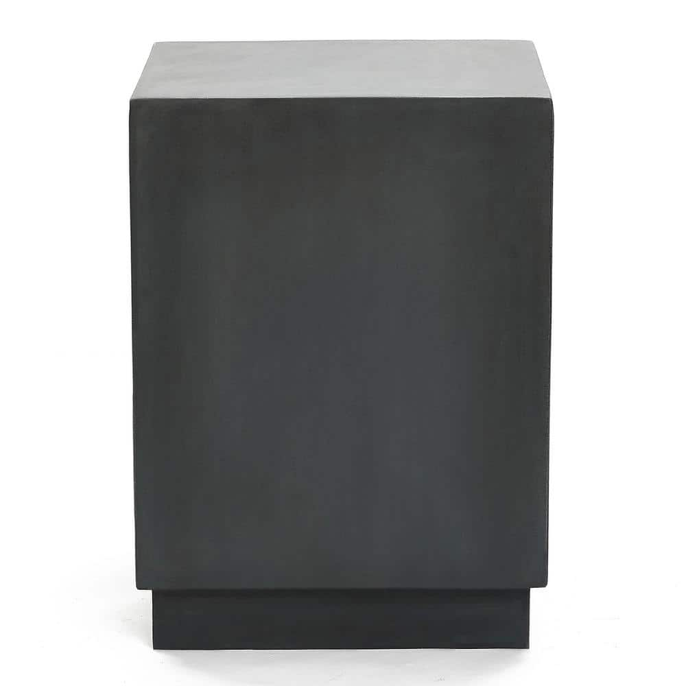 Luxen Home Square MgO Indoor Outdoor Gray Garden Stool