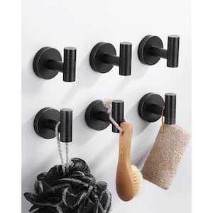 Oil Rubbed Bronze J-Hook Wall Mounted Bathroom Robe/Towel Hook in Stainless Steel (6-Pack)