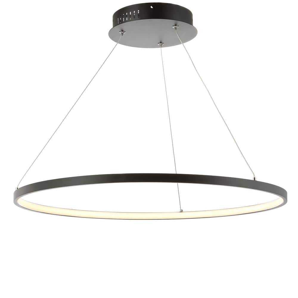 Brice Matte Black 23.75" Integrated LED Modern Drum Pendant