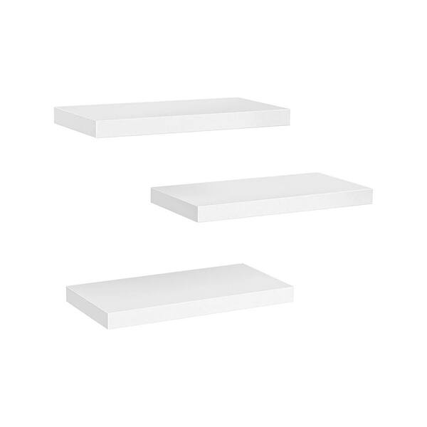 Cubilan 6.7 in. x 15 in. x 1.4 in. White Wood Decorative Wall Shelves