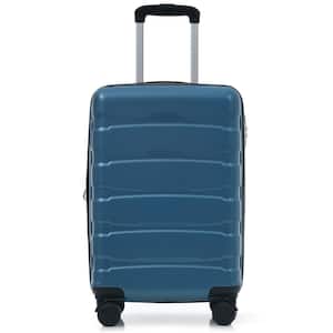 Polibi 20 in. Blue Hardshell Luggage Spinner Suitcase with TSA