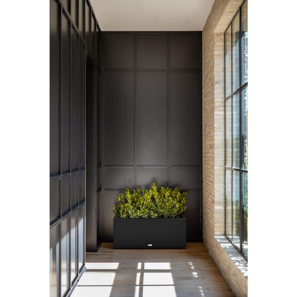 Black Rectangular Plastic Long Box Planter