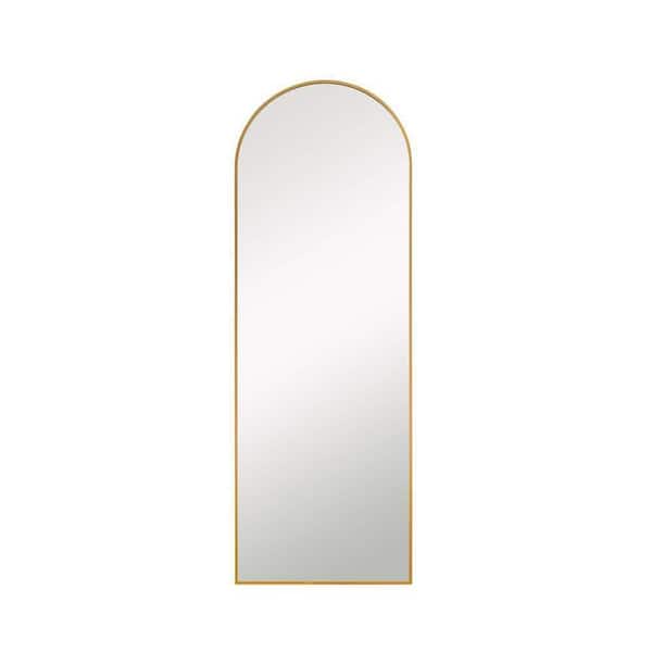 Unbranded 24 in. W x 71 in. H Modern Arch-top Full Length Framed Gold Mirror Vanity Mirror