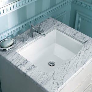 Archer 19-7/8 in. Rectangle Undermount Bathroom Sink in White with Overflow Drain