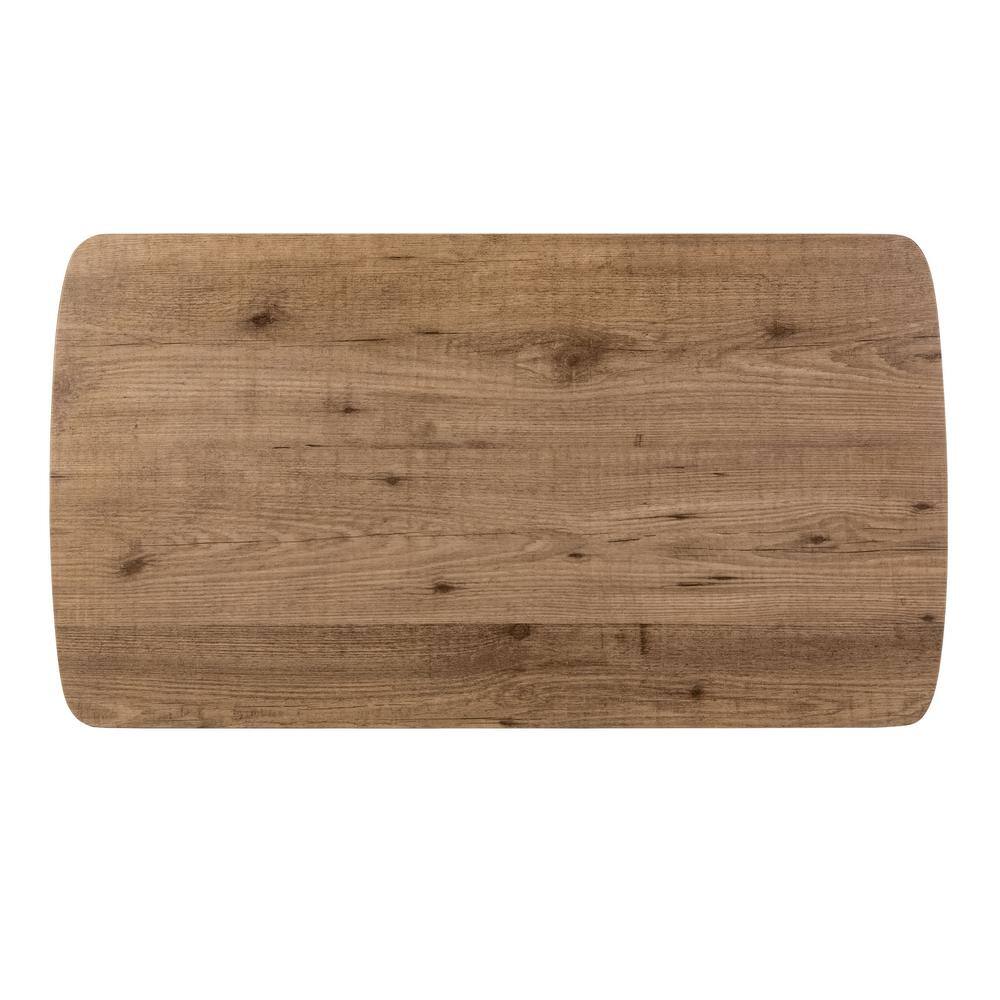Transitional Taupe and Black Rectangular Coffee Table with Iron Legs