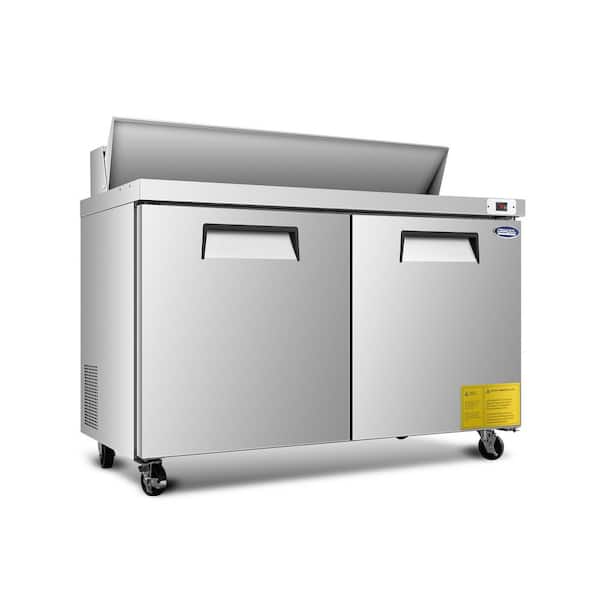 48 in. 14 cu. ft. Commercial Refrigerator with Salad&Sandwich Prep Table in Silver