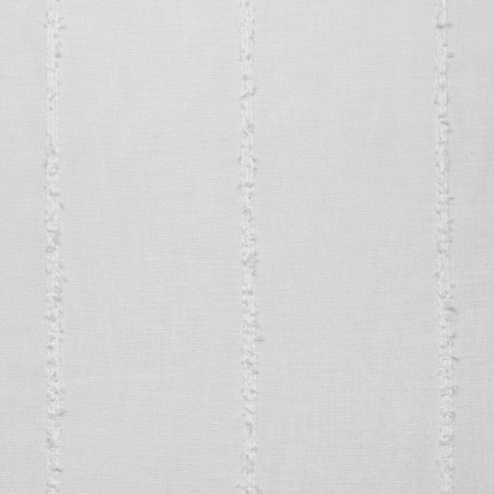 Winter White Sheer Linen Rod Pocket Curtain Panel Pair