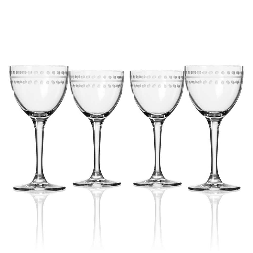 Vintage Mid-Century Modern Etched Martini Glasses- Set of 6