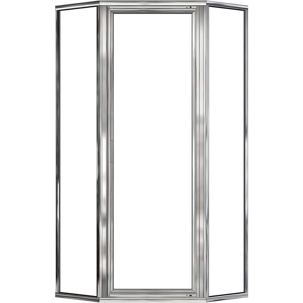 Deluxe 25 in. x 68-5/8 in. Framed Neo-Angle Hinged Shower Door in Chrome price history on PriceWatchPro