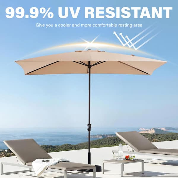 JEAREY 8 ft. x 10 ft. Steel Rectangular Market Umbrella in