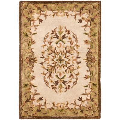 SAFAVIEH Heritage Beige/Green 8 ft. x 10 ft. Border Area Rug HG640A-8 ...