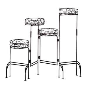 9 in. x 6.5 in. x 24.75 in. Iron Plant Stand Screen 4-Tier