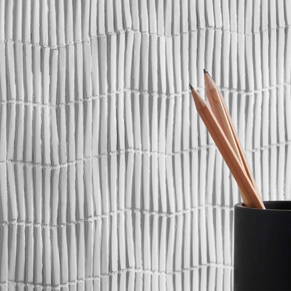 Blaze Keys White Linear Resin Mosaic Wall Tile