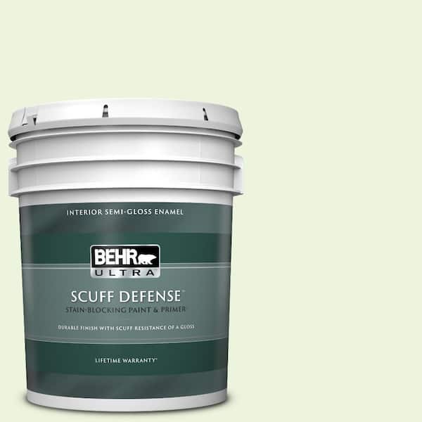 BEHR ULTRA 5 gal. #430C-1 White Willow Extra Durable Semi-Gloss Enamel Interior Paint & Primer