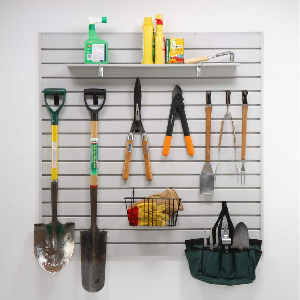 Light Gray 48" x 48" Expandable Slatwall Panel Kit