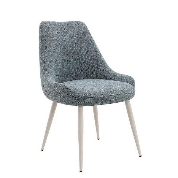 Laela Blue Boucle and Bone White Finish Side Chair (Set-2)