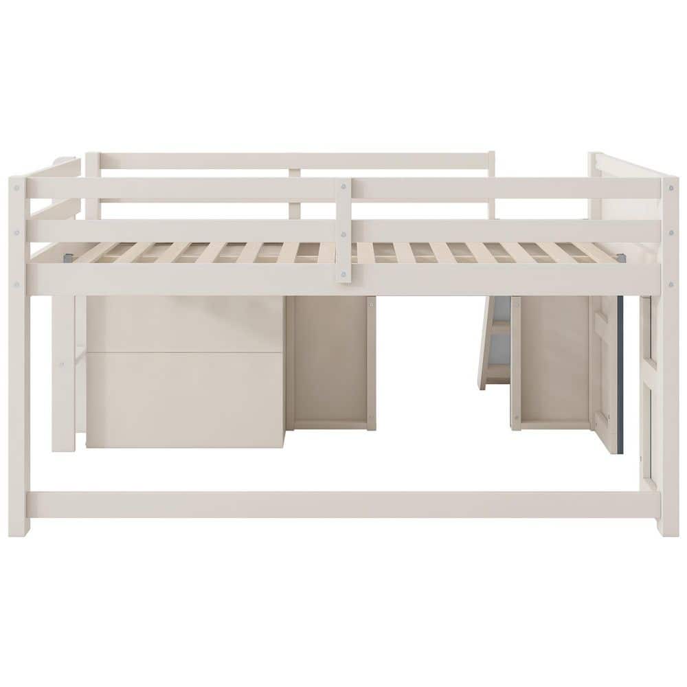 Harper & Bright Designs Full Loft Bed with Desk and Storage Shelves - Thumbnail 2