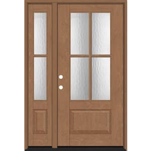 Regency 51 in. x 80 in. 3/4Lite 4SDL Oasis Deco Glass RHIS Prefinish AutumnWht Fiberglass Prehung Front Door 1 12 in. SL