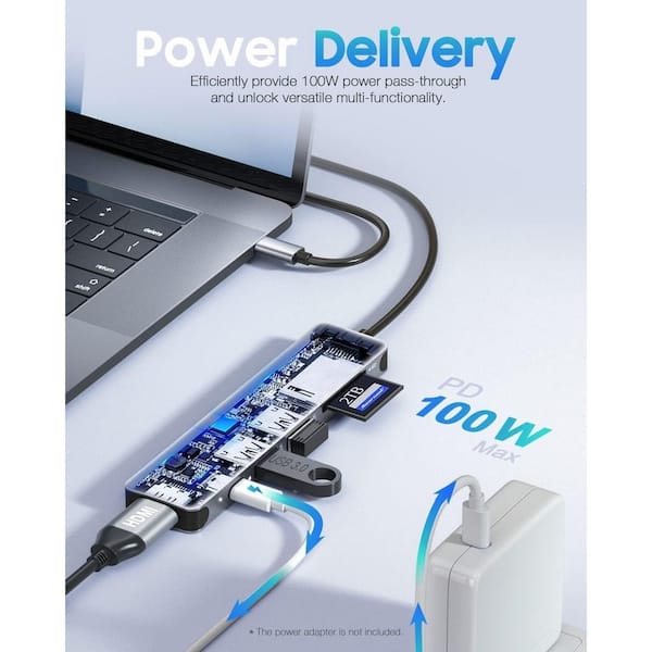 OBJLGEV USB C Hub Multi-Port Adapter for MacBook Pro 7-in-1 HDMI