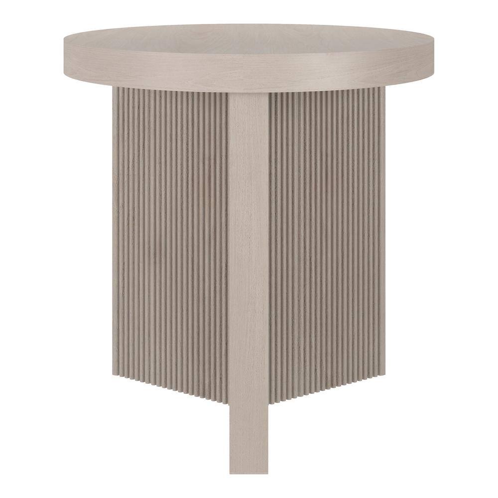Meyer&Cross Holm 22 in. Alder White Round MDF Top End Table