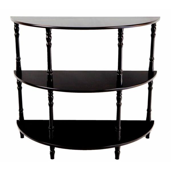 espresso half moon console table