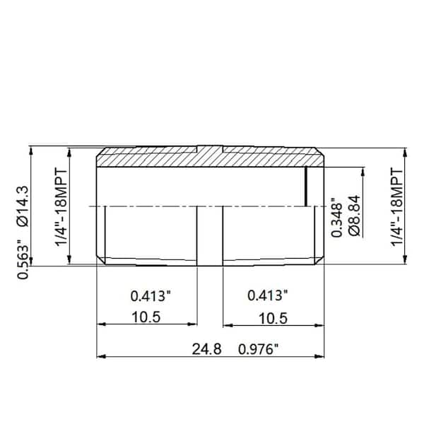 3/8 in. x Close MIP Brass Hex Nipple Fitting