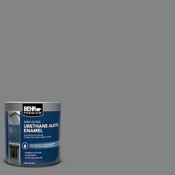 BEHR PREMIUM 1 qt. #AE-52 Rising Smoke Semi-Gloss Enamel Urethane Alkyd Interior/Exterior Paint