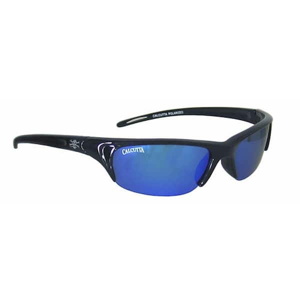 Unbranded Black Frame Bermuda Sunglasses with Blue Mirror Lenses