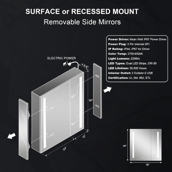 Sunrosa Aluminum Bathroom Medicine Cabinet with Mirror Door, 36Ã—27.5 Bathroom  Mirror Cabinet,Wall-mountable and Recessed-in Mirror Cabinet, 2 Door Medicine  Cabinet Organizer with Mirror - Amazing Bargains USA - Buffalo, NY