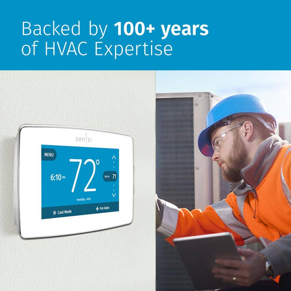 White Wi-Fi Smart Thermostat with Touchscreen Display