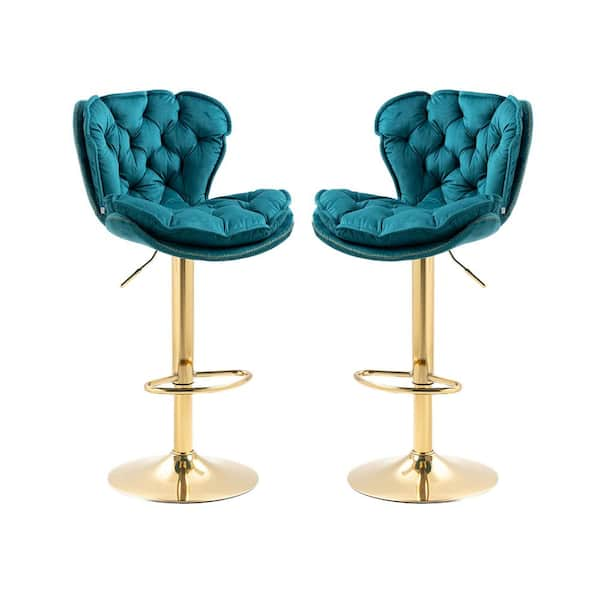 teal blue counter height stools