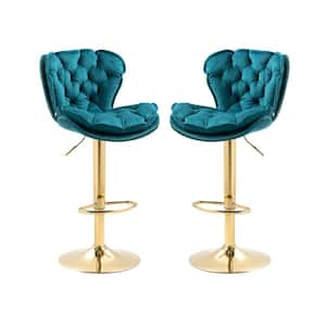 Turquoise velvet bar online stools