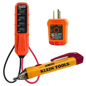 AC/DC Voltage Tester, Dual-Range Non-Contact Voltage Tester and Outlet Tester Tool Set (3-Piece)