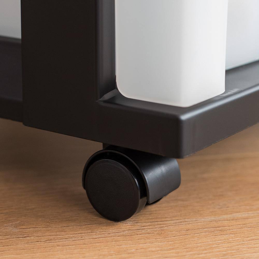 Black and Pearl 4-Drawer Plastic Rolling Storage Cart