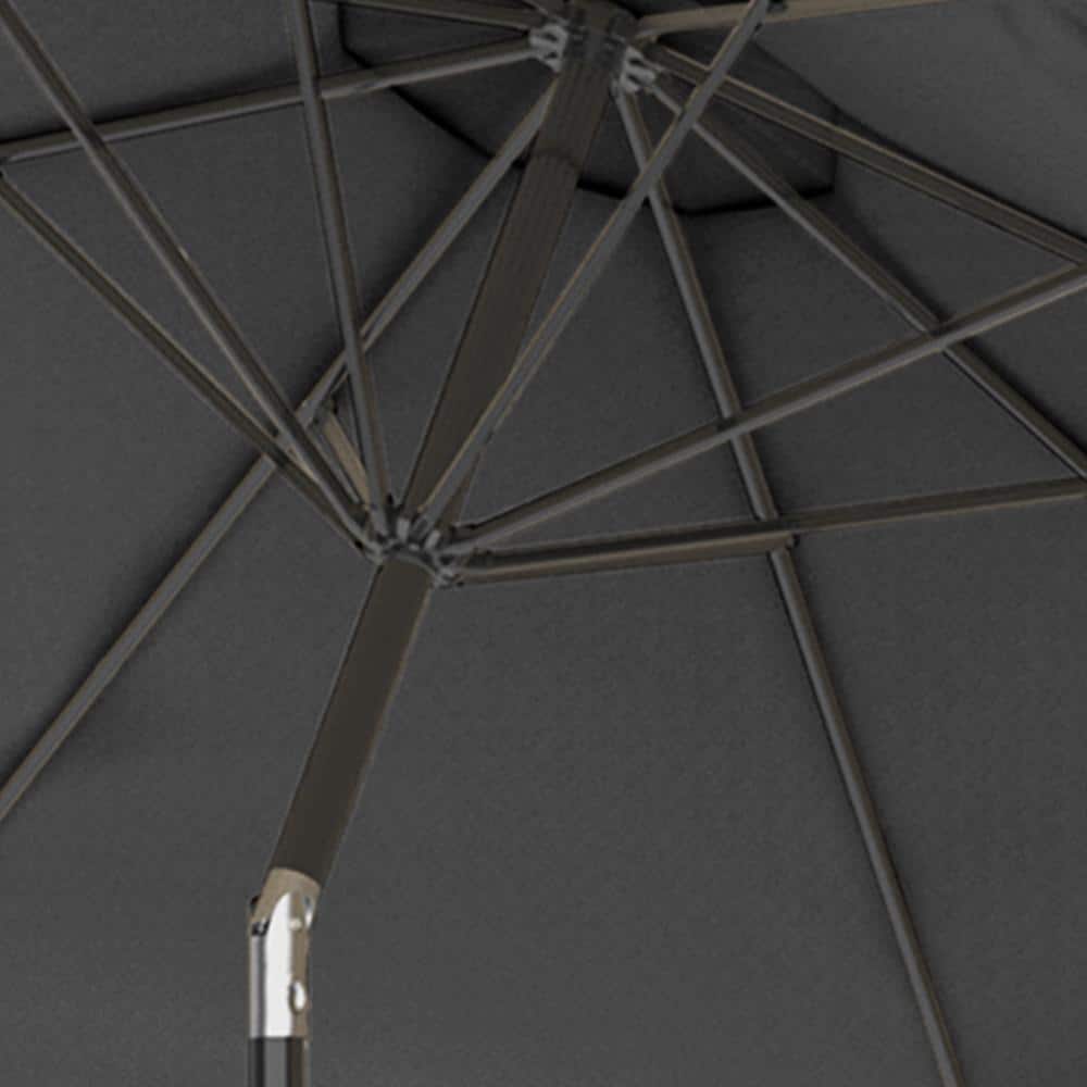 10-Foot Gray Steel Outdoor Patio Umbrella with Auto Tilt