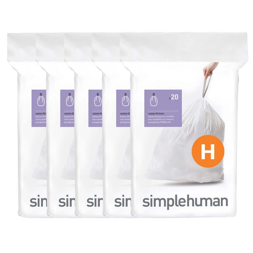 30 Liter to 35 Code H Liter Custom-Fit Kitchen Drawstring Trash Bag Liners 