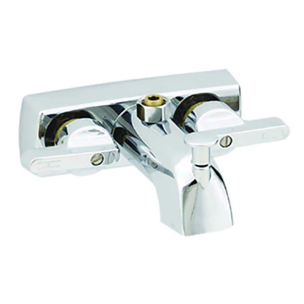 RV Tub/Shower Diverter with Lever Handles, Rise Adapter and Brass Stems - 3