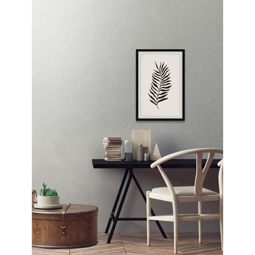 Black and White Fern Leaf Framed Nature Art Print, 30" x 20"
