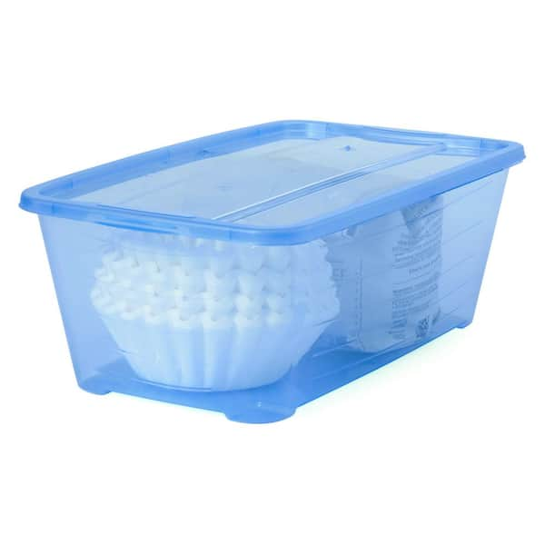 Life Story 6 Quart Rectangular Clear Plastic Lidded Storage Shoe Box, 4 Pack