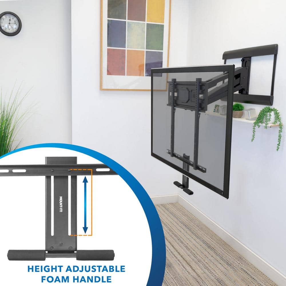 Black Metal Full-Motion Fireplace TV Wall Mount for 40-70 Inch Screens