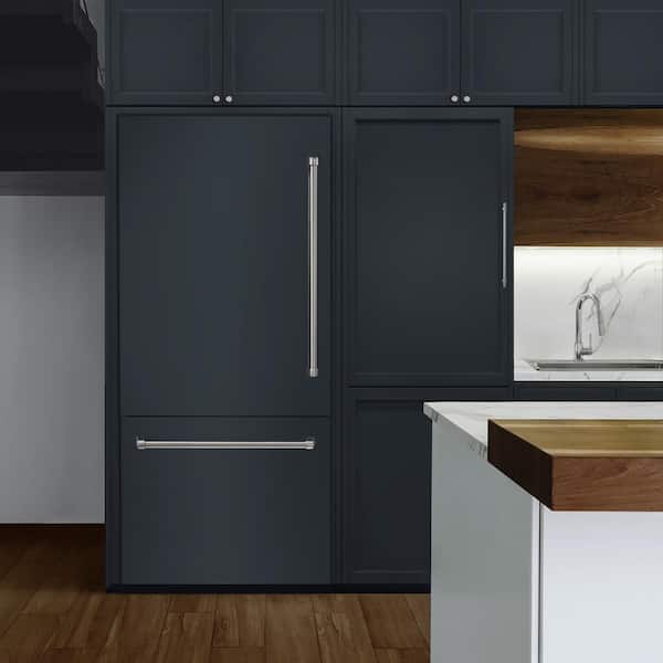 36 in. 19.8 cu. ft. Panel Ready Built-In Bottom Freezer Refrigerator w/ Water Dispenser and Ice Maker w/ Gray Interior