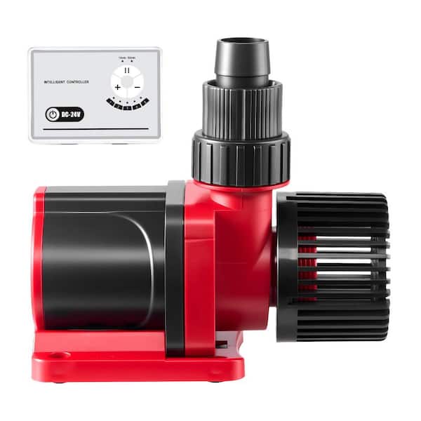 SKYSHALO Aquarium 24-Volt DC Water Pump 100-Watt 2642 GPH Marine Wavemaker Return Pump with Controller Adjustable Flow Feed Mode