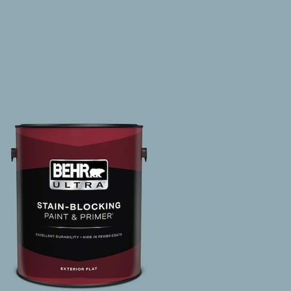 BEHR ULTRA 1 gal. #530F-4 Newport Blue Flat Exterior Paint & Primer