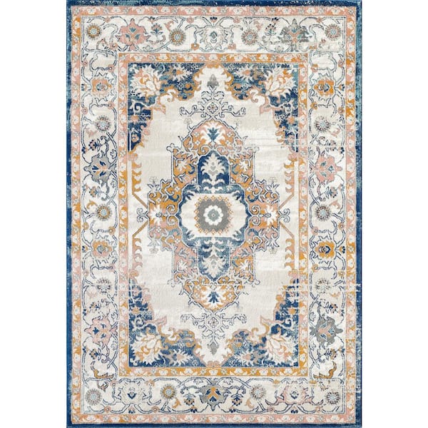 Abani Porto Blue 7 ft. 9 in. x 10 ft. 2 in. Oriental Polypropylene Area Rug
