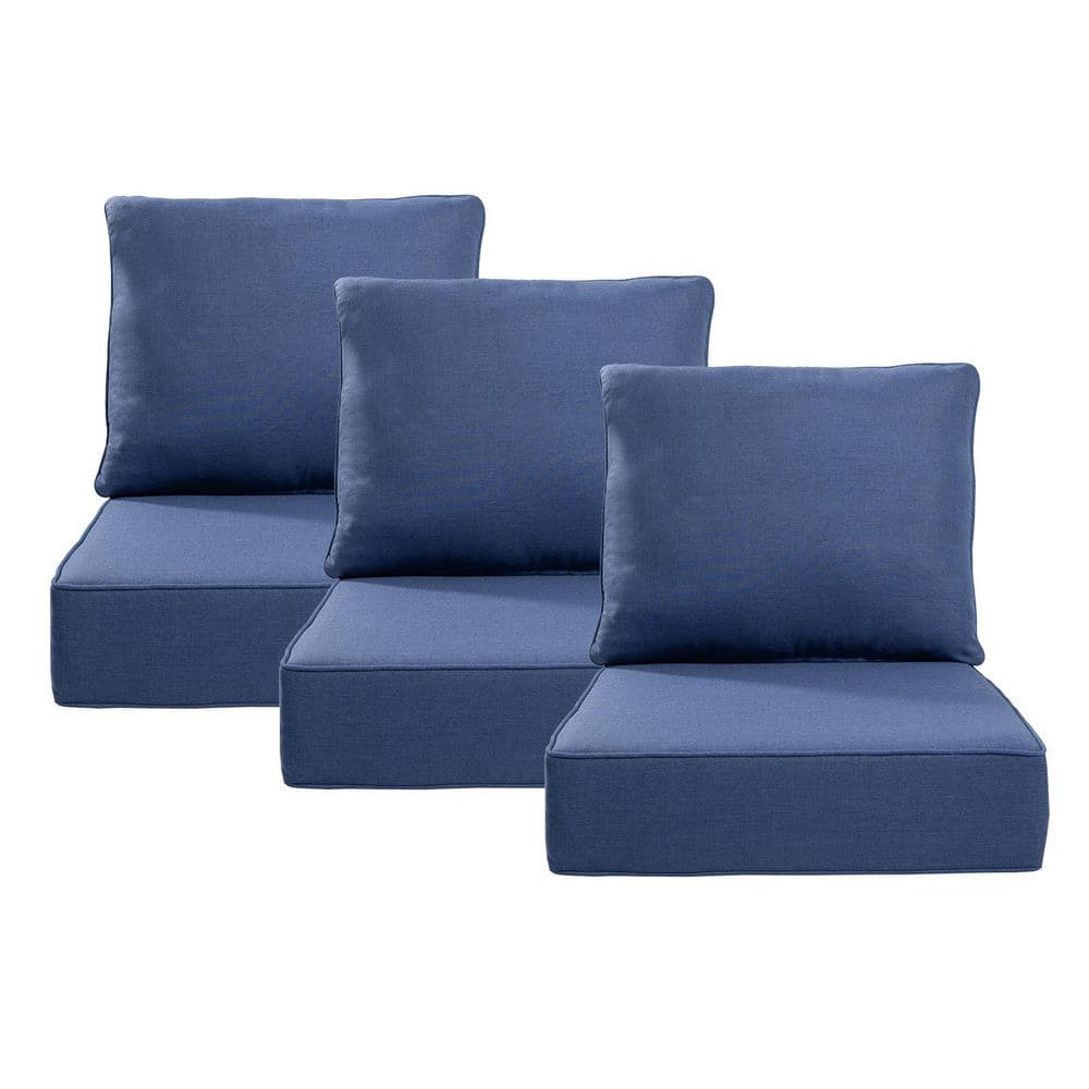 24 in. x 24 in. x 6 in. 6-Piece CushionGuard Outdoor Thicken Sofa Deep Seat Replacement Cushion Set in Blue price history on PriceWatchPro